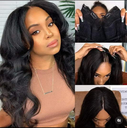 V shape body wave human hair