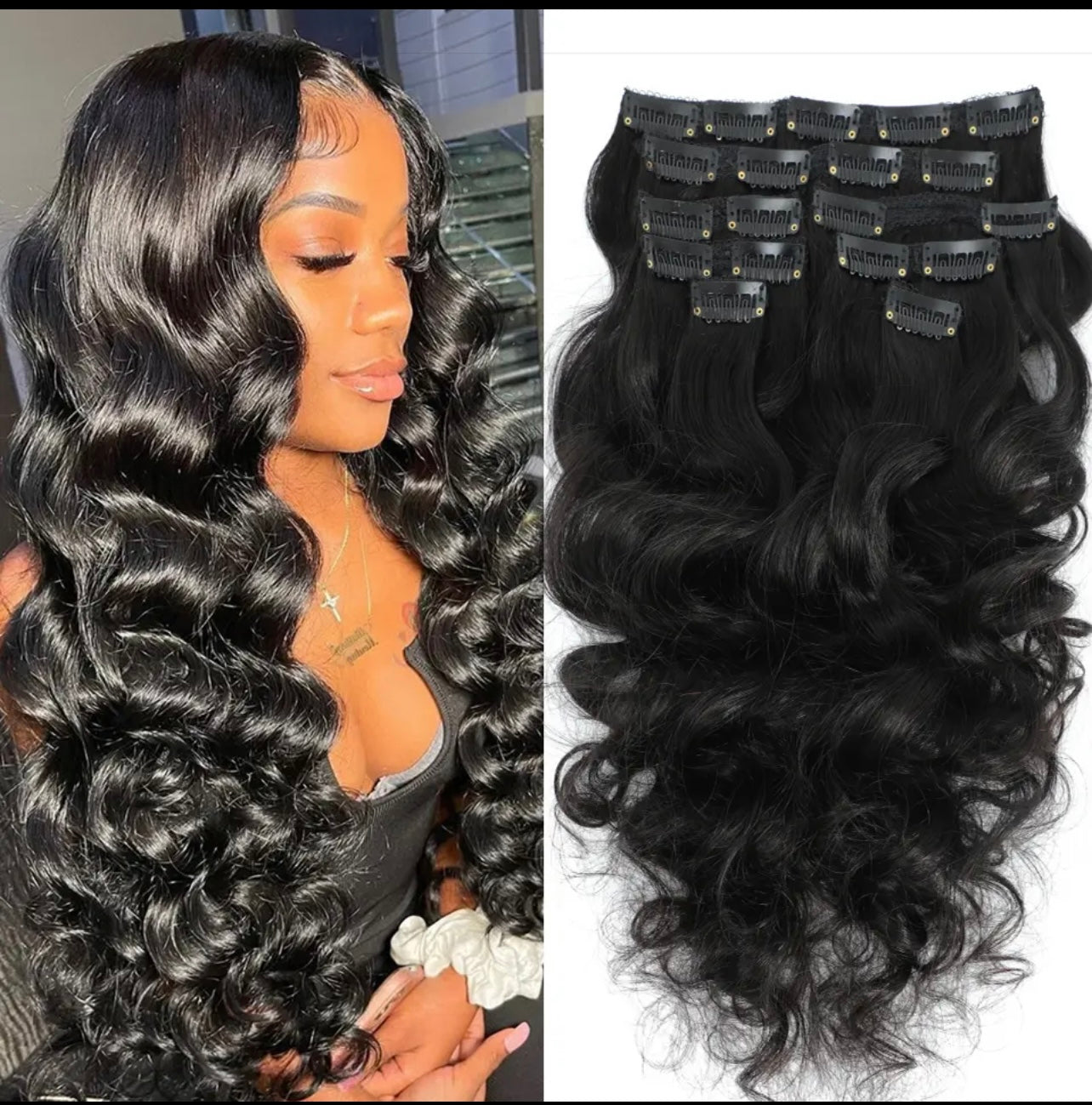 body wave clip in